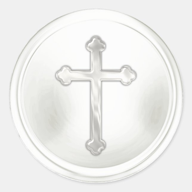 Croix grise sur autocollant de sceau d'enveloppe b (Devant)