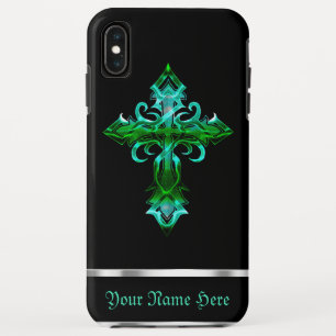 Croix médiévale noire verte iPhone XS Max Coque