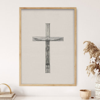 Croix Minimaliste, Art de Jésus, Art mural de Jésu