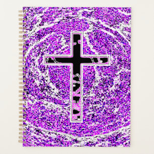 CROIX NOIRE ET ROSE AVEC ARRIÈRE - PLAN VIOLET