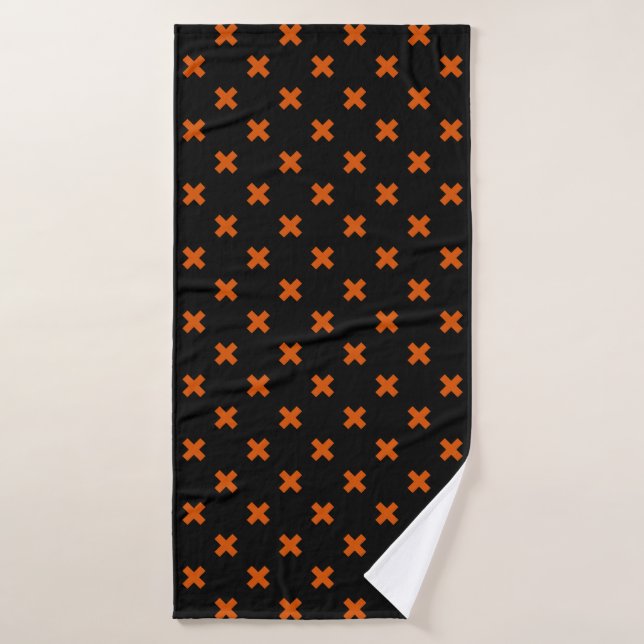 Croix orange sur le noir (Serviette de bain)
