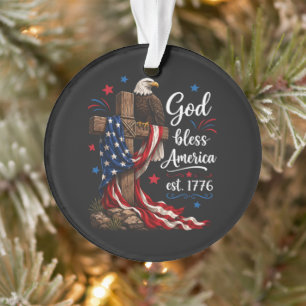 Croix patriotique Dieu bénisse l'Amérique