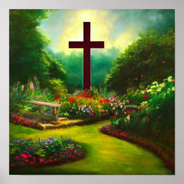 Croix Rouge dans une belle affiche de jardin (Devant)