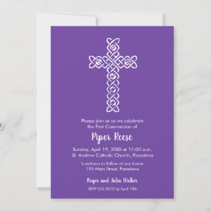 Croix sur le Baptême Royal violet, Christening Inv