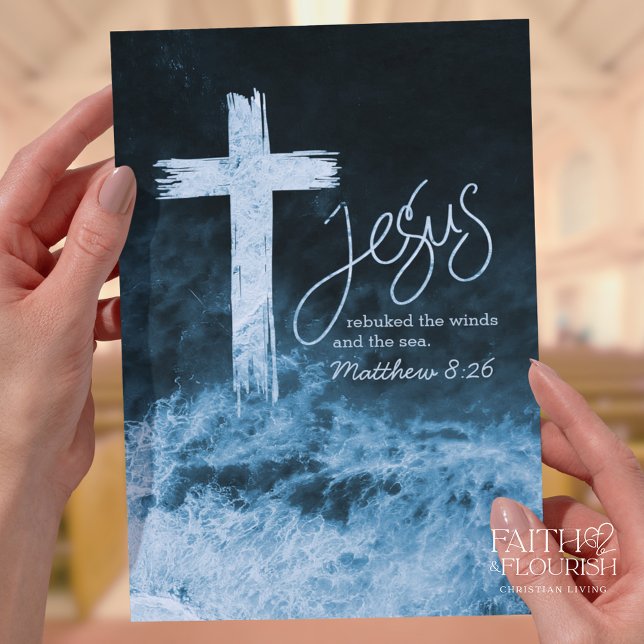 Croix sur l'eau bleu foncé Écriture Bulletin de l' (Créateur téléchargé)