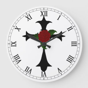 Croix Tribale Noire Nombre Romain Arrondi Horloge