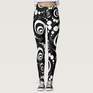 Crop Circle Moderne Noir Et Blanc Leggings