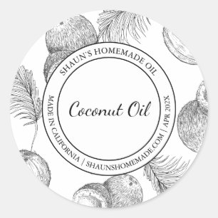 Croquis à l'huile de coco étiquette moderne