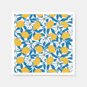 Croquis au citron floral - Serviettes en papier
