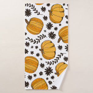 Croquis citrouilles : motif sans couture dessiné à