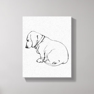 croquis dachshund sur toile étirée