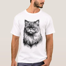 Croquis de chat persan noir T-Shirt homme
