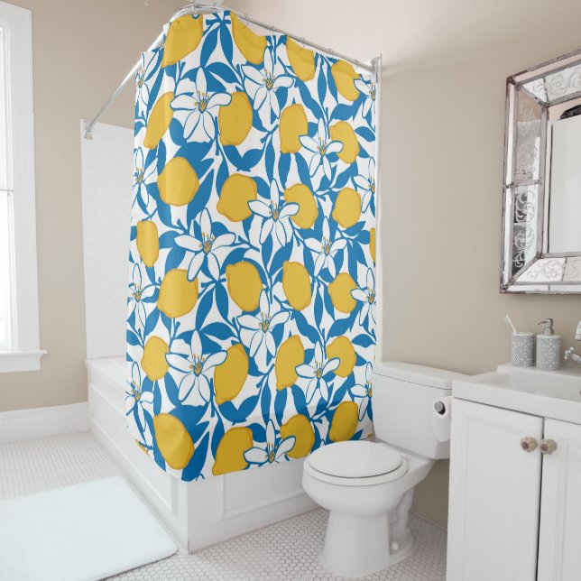 Croquis de citron floral - Rideau de douche (En situation)