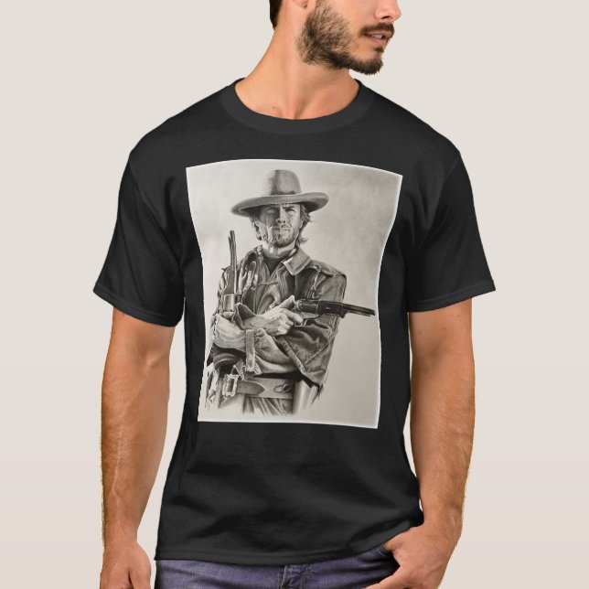 Croquis de Clint Eastwood T-Shirt classique (Devant)