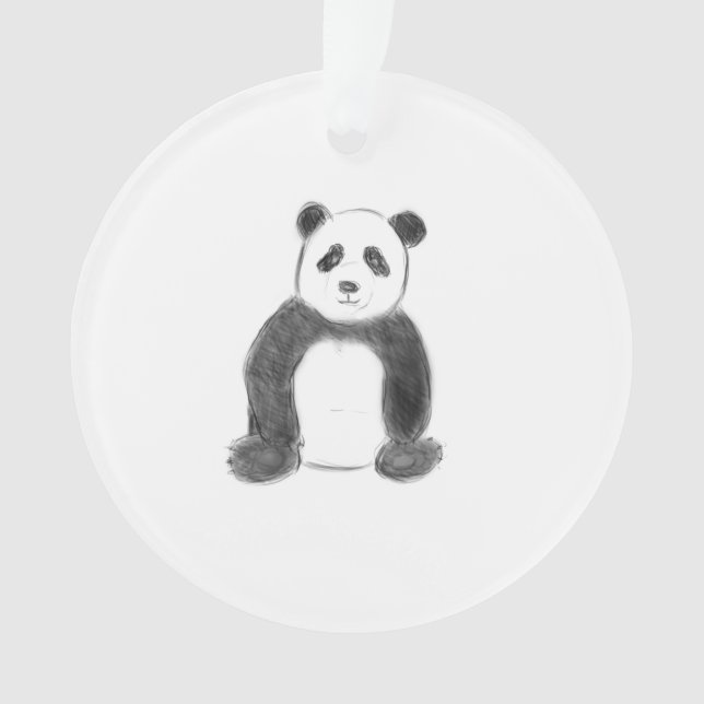 Croquis de panda en noir et blanc (devant)