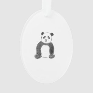 Croquis de panda en noir et blanc