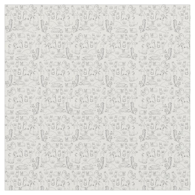 Croquis de tissu de coton de chats (Fermer)