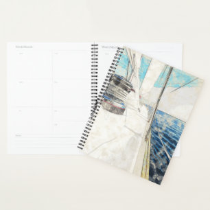 Croquis de voilier surfant par la mer