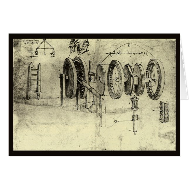 Croquis d'ingénierie de Léonard de Vinci représent (Devant horizontal)