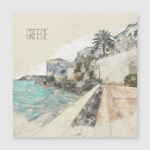 Croquis du célèbre quai de l'île Spetses