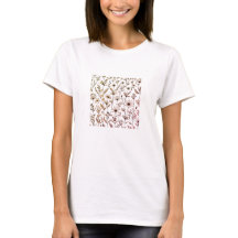 Croquis floral dessiné à la main T-shirt femme - A