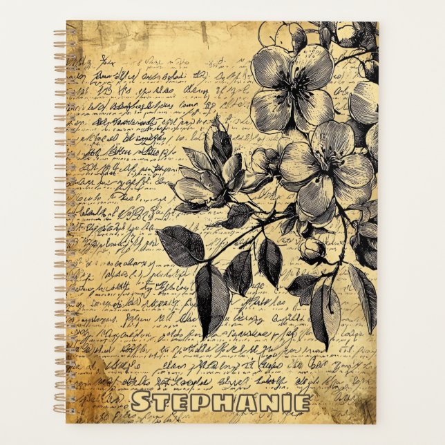 Croquis floral rustique avec calligraphie - âge (1 (Devant)