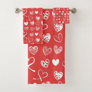 Croquis Motif Cute White And Red Hearts