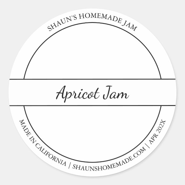 Croquis noir et blanc étiquette de confiture d'abr (Devant)