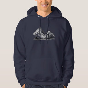 Croquis noir et blanc sur sweat à capuche pour hom