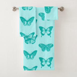Croquis papillon, aqua et turquoise