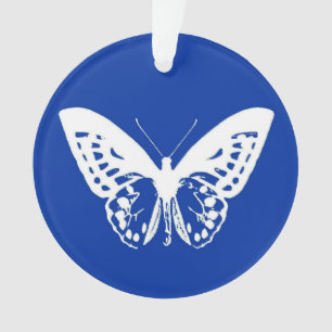 Croquis papillon, bleu cobalt et blanc