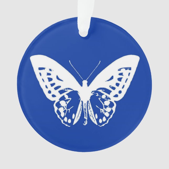 Croquis papillon, bleu cobalt et blanc (devant)