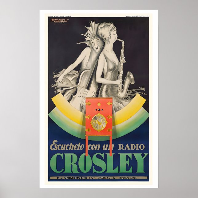 Crosley Radio Vintage Advertising Poster by (Devant)