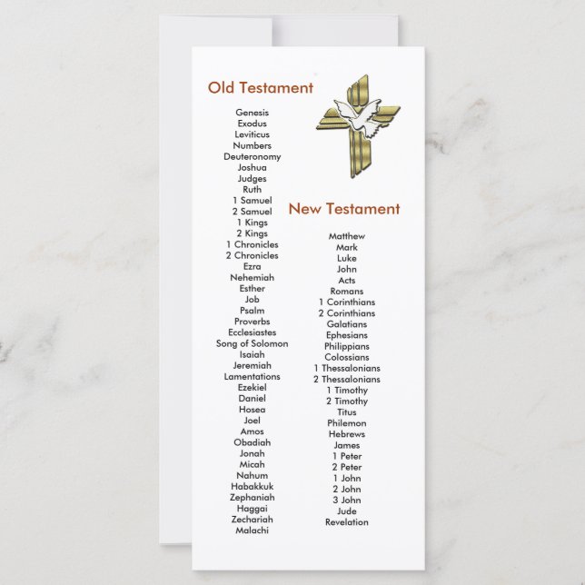 Cross Bible Book mark Signet Books of the Bible (Devant)