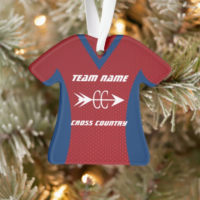 Cross Country Red Sports Jersey Ornement (Arbre)