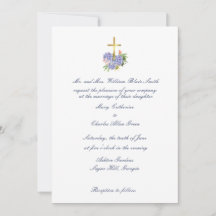 Cross Faire-part de mariage, Hydrangea, Anniversai