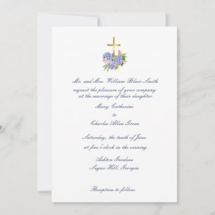 Cross Faire-part de mariage, Hydrangea, Anniversai