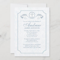 Cross Focus Bleu Invitation religieuse