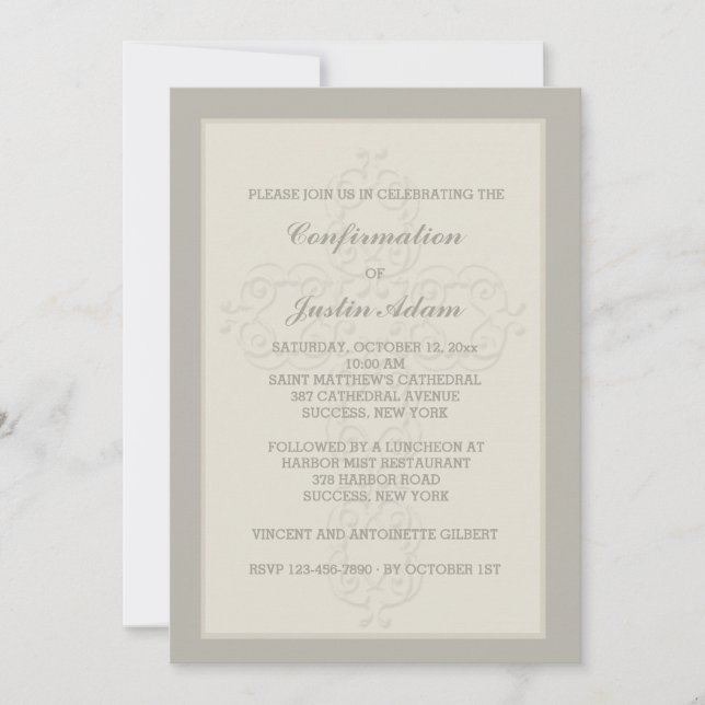 Cross Watermark Invitation religieuse (Devant)