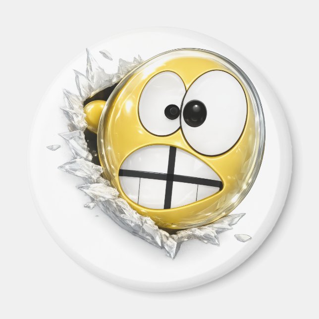 Crossy 3D Emoji Round Magnet (Devant)