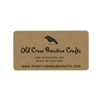 Crow primitif sur Kraft Rustic Shipping Étiquette