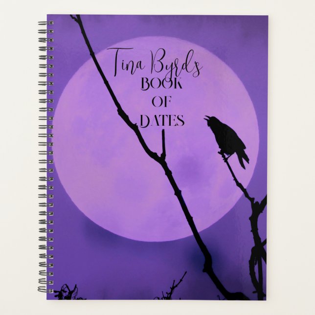 Crow Silhouette Lavande Purple Lune (Devant)