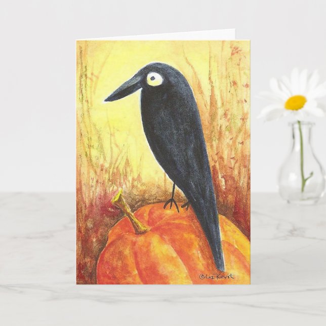 Crow sur carte Citrouille (Petite plante)