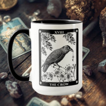 Crow Tarot Card Mug - Witchy & Mystical Coffee Cup