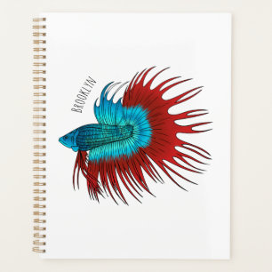 Crowntail betta fish dessin animé