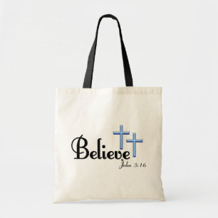 Croyez avec le sac fourre-tout à croix de bleu