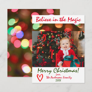 Croyez en la carte de vacances photo de Noël Magiq