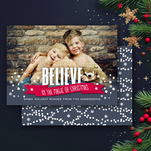 Croyez en la magie de la carte photo de Noël