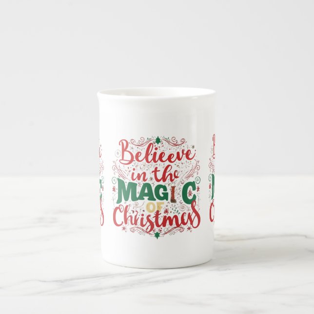 Croyez en la magie de Noël - Bone China Mug (Devant)