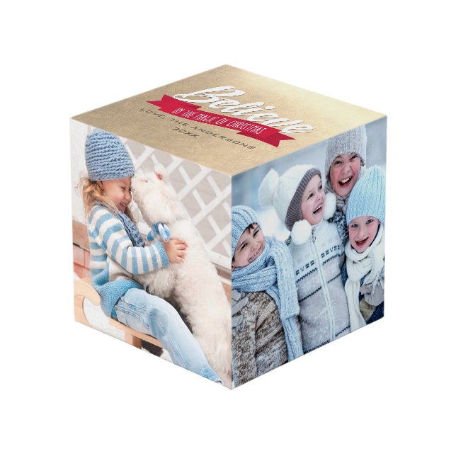 Croyez en la magie de Noël Photo Cube (Angle devant)